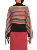 Chevron Wool Blend Poncho