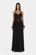Patchwork Lace Black Long Dress