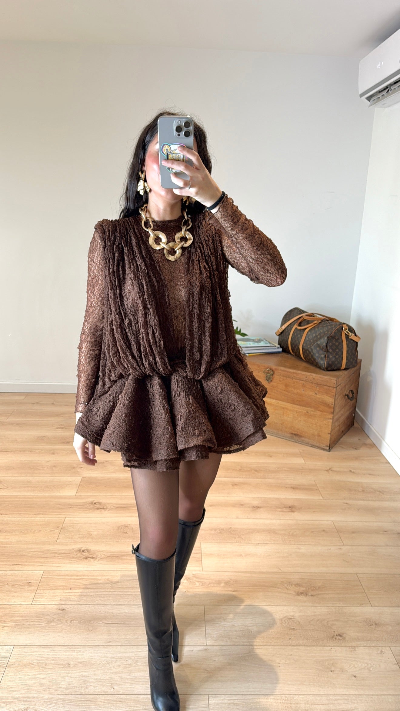 Lace Chocolate Dress