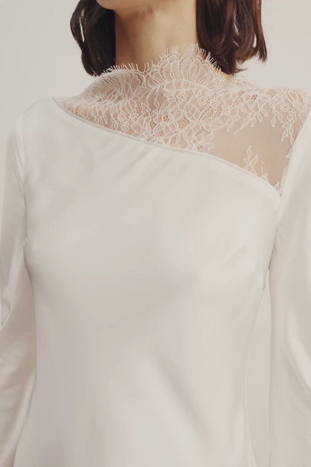 Lace-Paneled Mini Dress