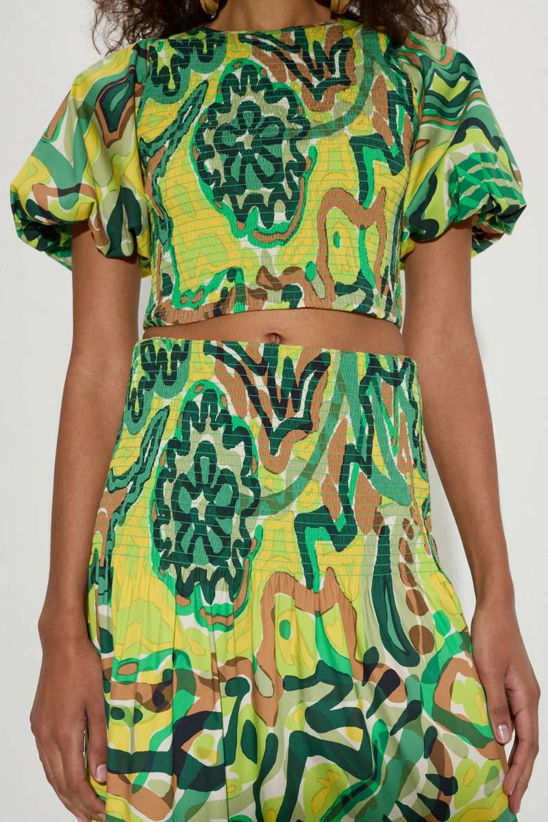 Abstract Green Floral Set