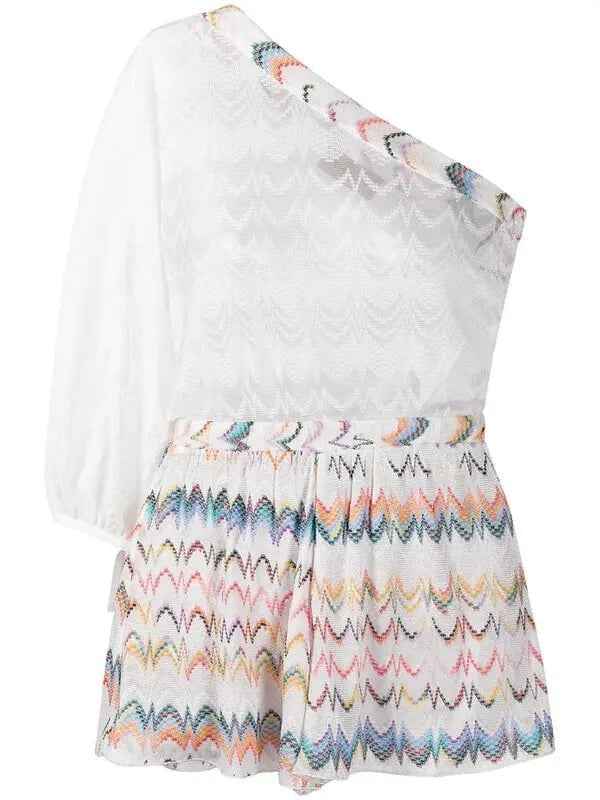 One-Shoulder Jumpsuit Shorts