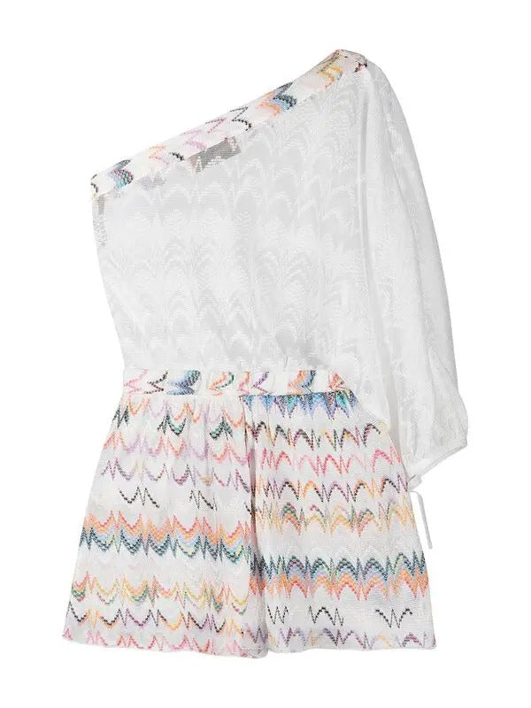 One-Shoulder Jumpsuit Shorts