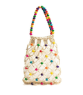 Hand-woven beaded colorful handbag