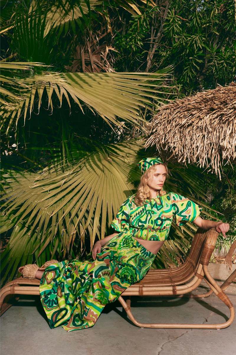 Abstract Green Floral Set