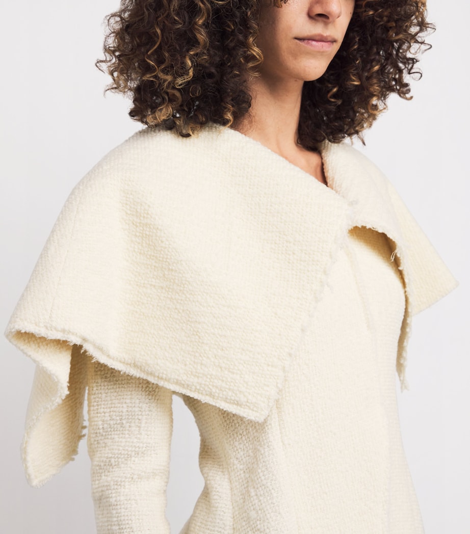 White Shawl Collar Coat