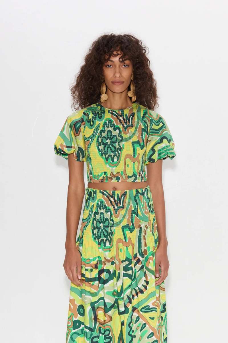 Abstract Green Floral Set