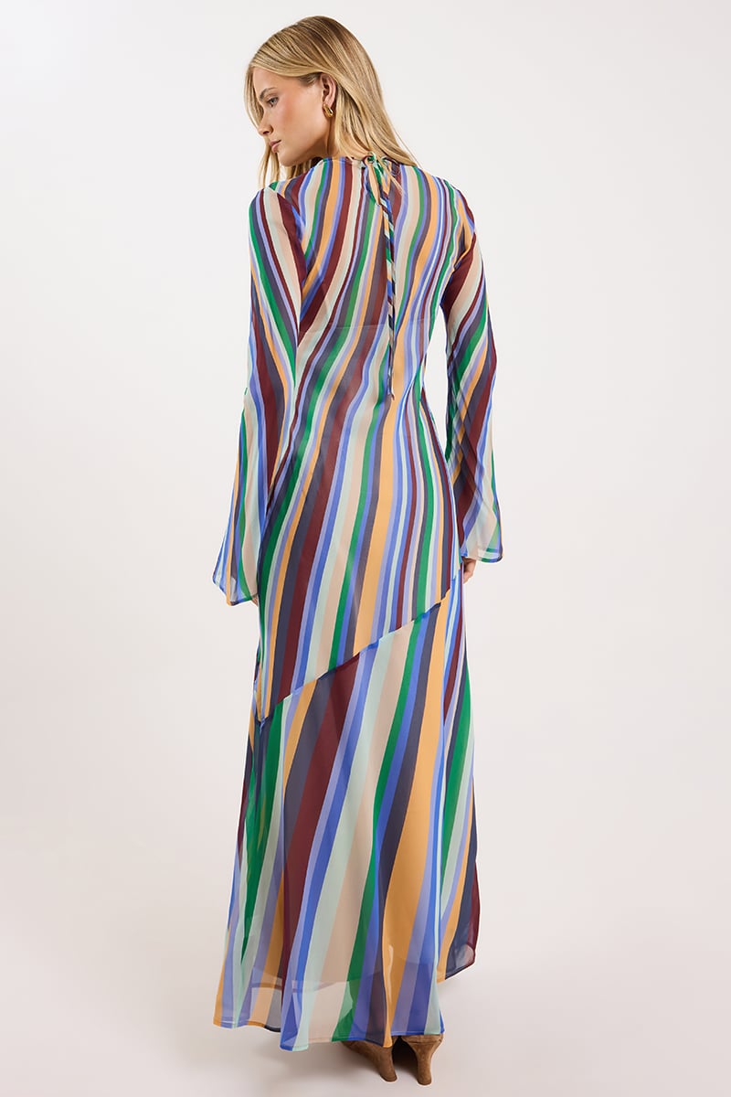 Rainbow Striped Long Dress