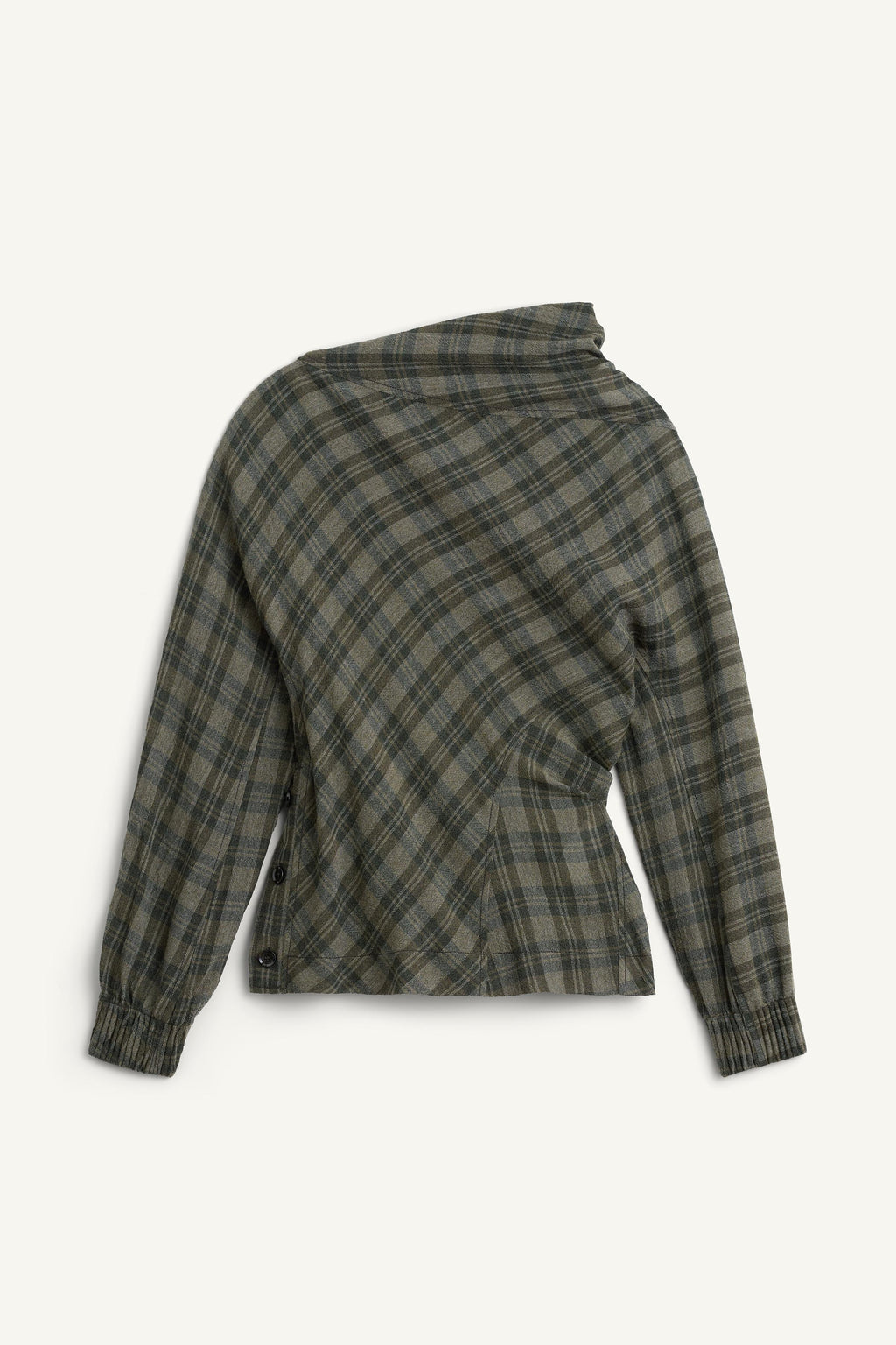 Loose-Fitting Plaid Shawl Top