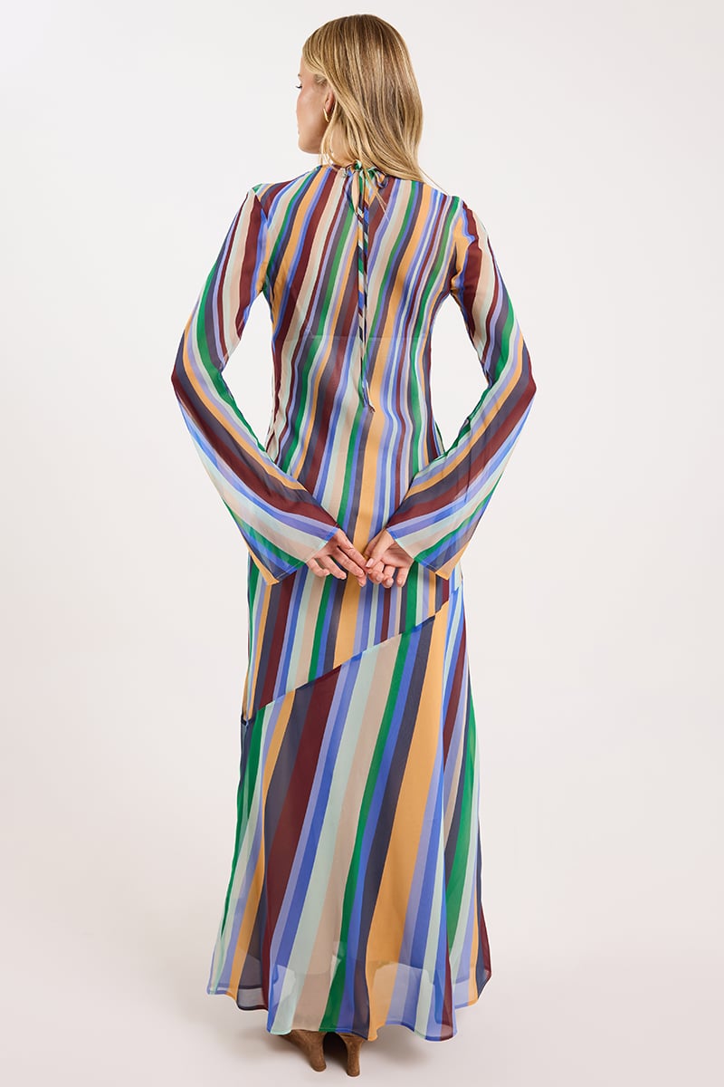 Rainbow Striped Long Dress