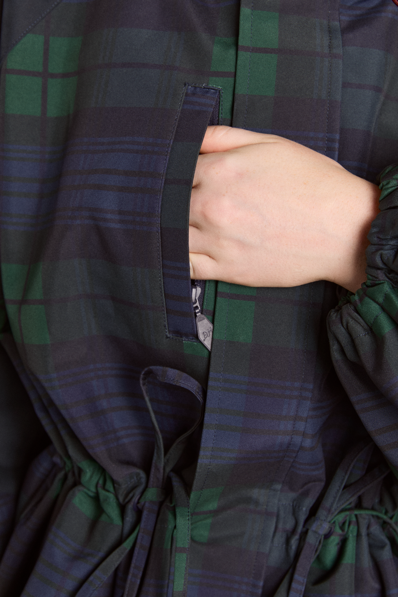 Navy Check Waterproof Raincoat