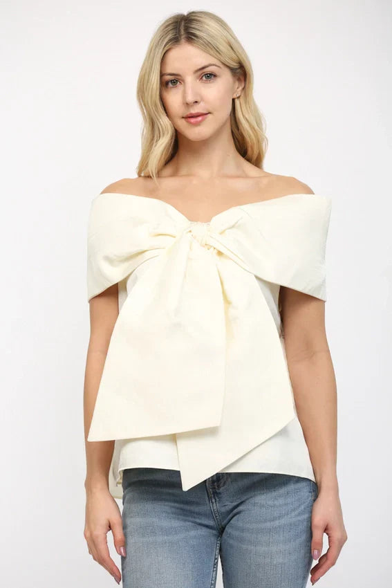 Big Bow Off the Shoulder Top
