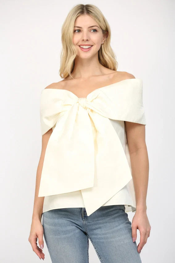 Big Bow Off the Shoulder Top