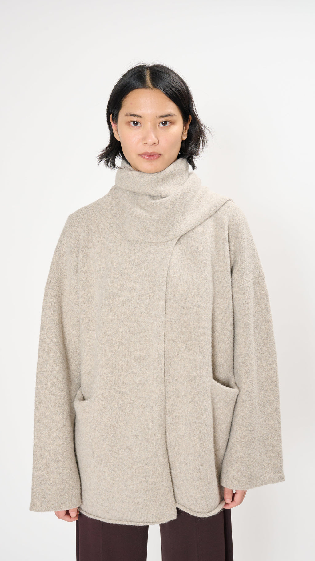 Wrap Coat in Pebble