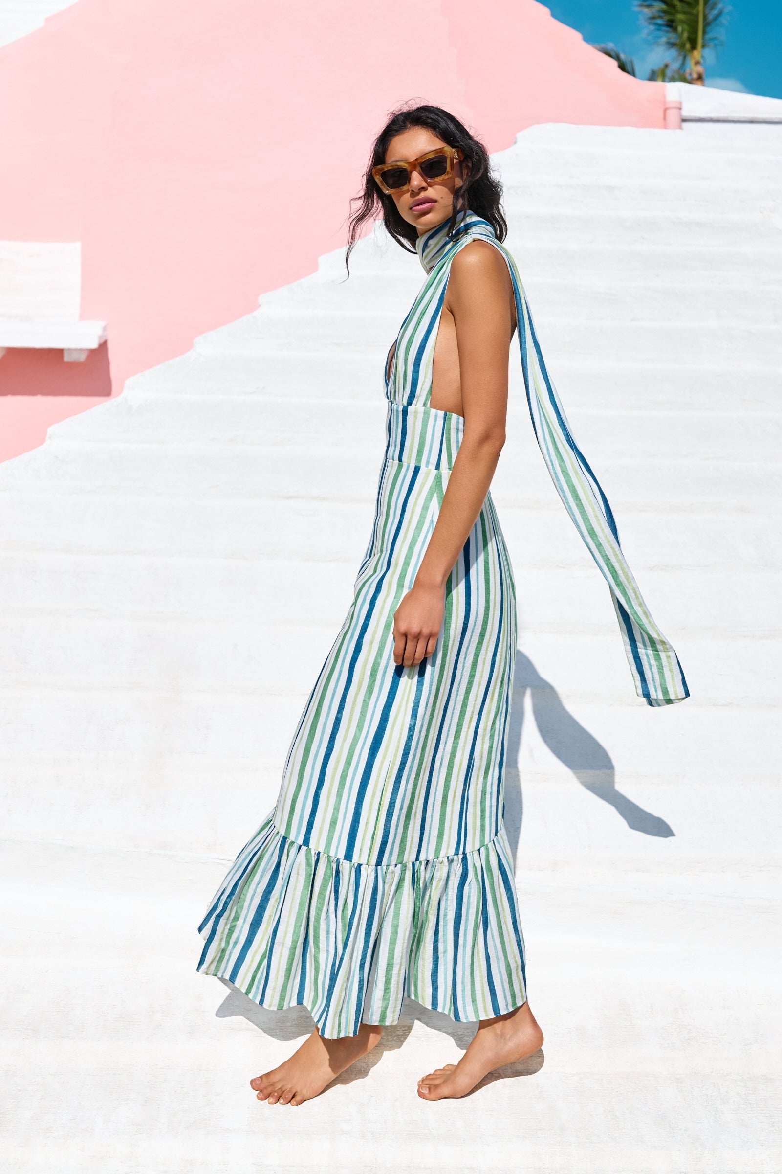 ASYMMETRICAL RUFFLE DRESS