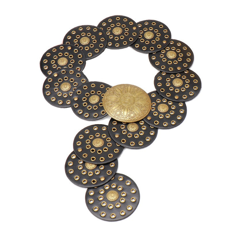 Vintage Metal Patchwork Hollow-Out Personalized Belt