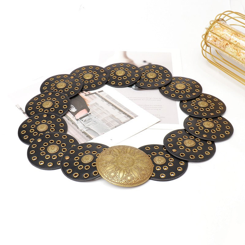 Vintage Metal Patchwork Hollow-Out Personalized Belt
