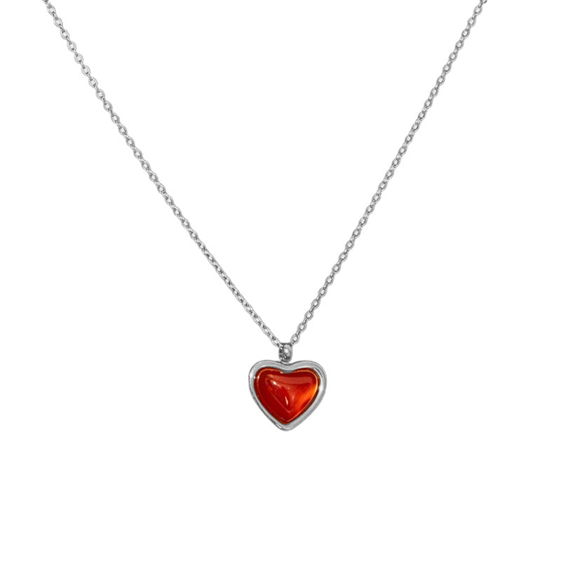 Carnelian Heart Pendant Necklace