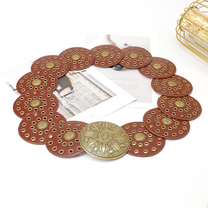 Vintage Metal Patchwork Hollow-Out Personalized Belt