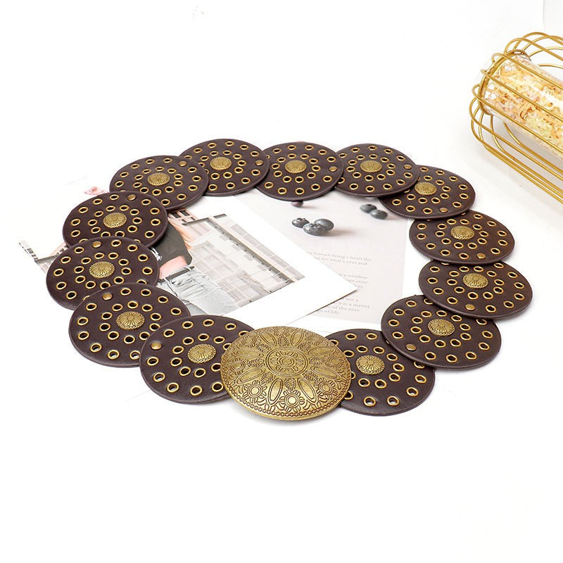 Vintage Metal Patchwork Hollow-Out Personalized Belt