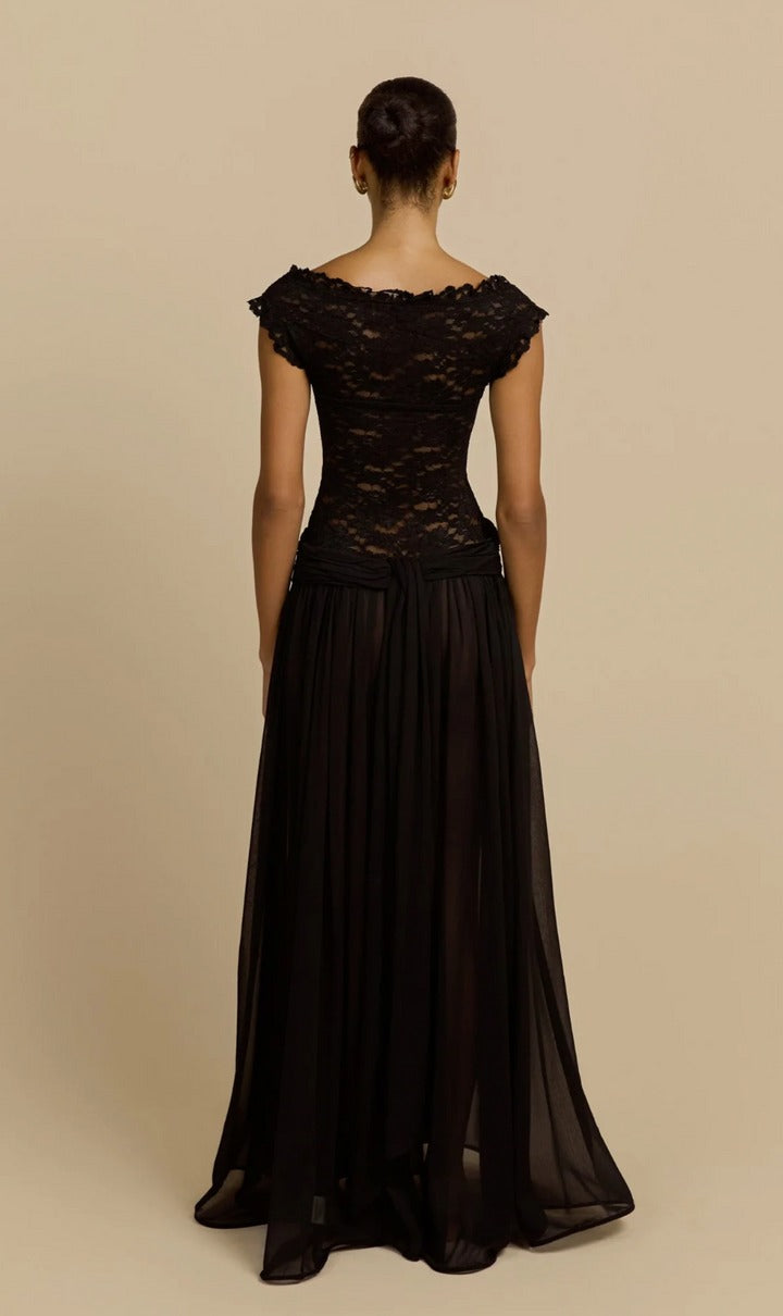 Elegant Deep V-Neck Lace Dress