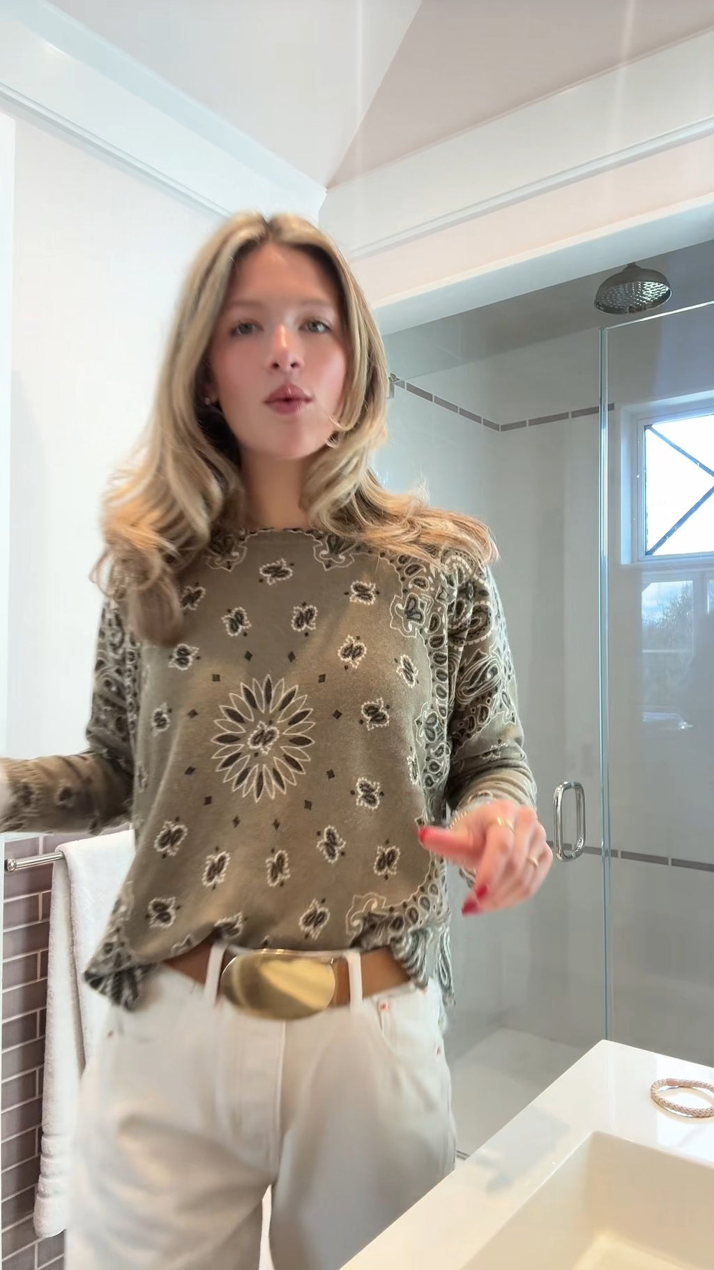 Crew Neck Paisley Sweater