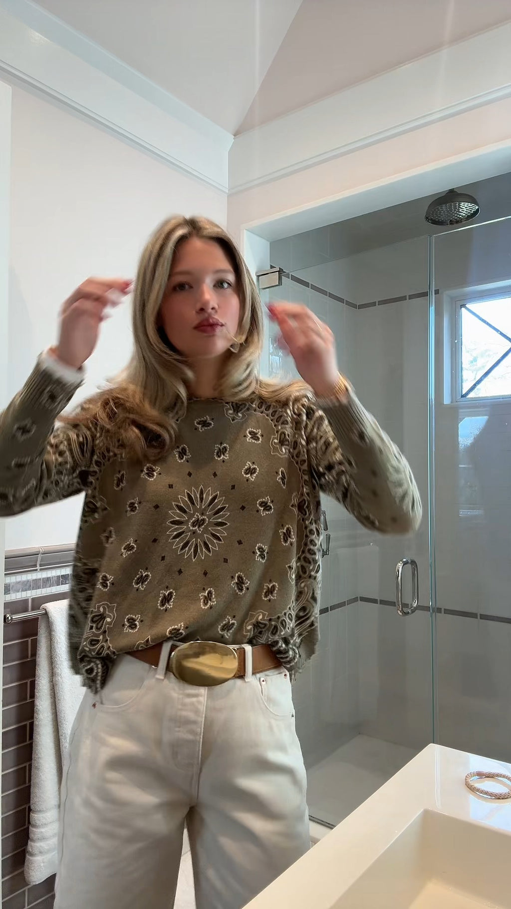 Crew Neck Paisley Sweater