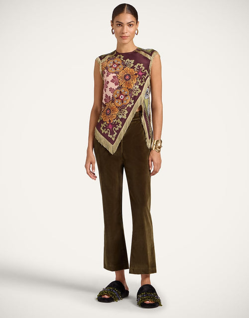 Burgundy Scarf With Tassel Top