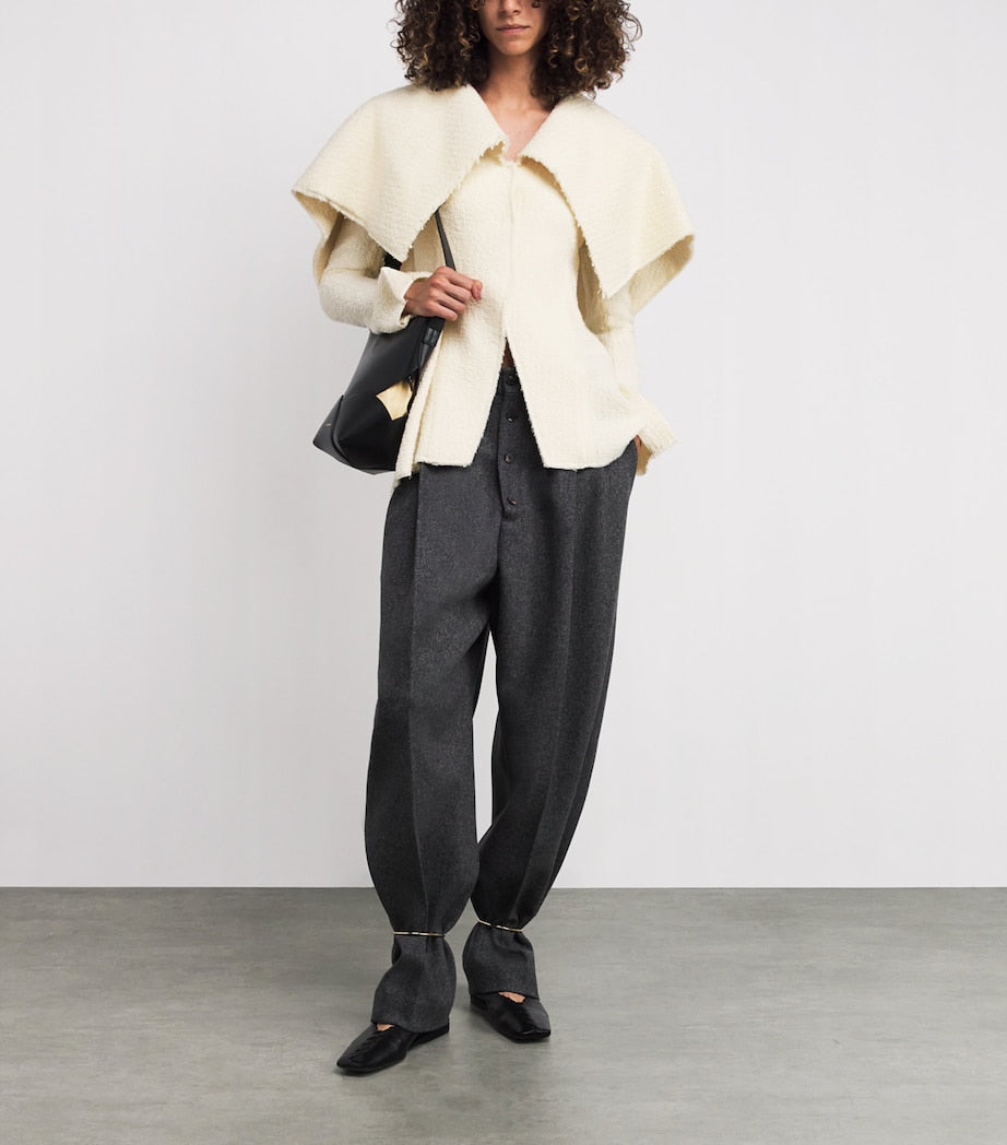 White Shawl Collar Coat