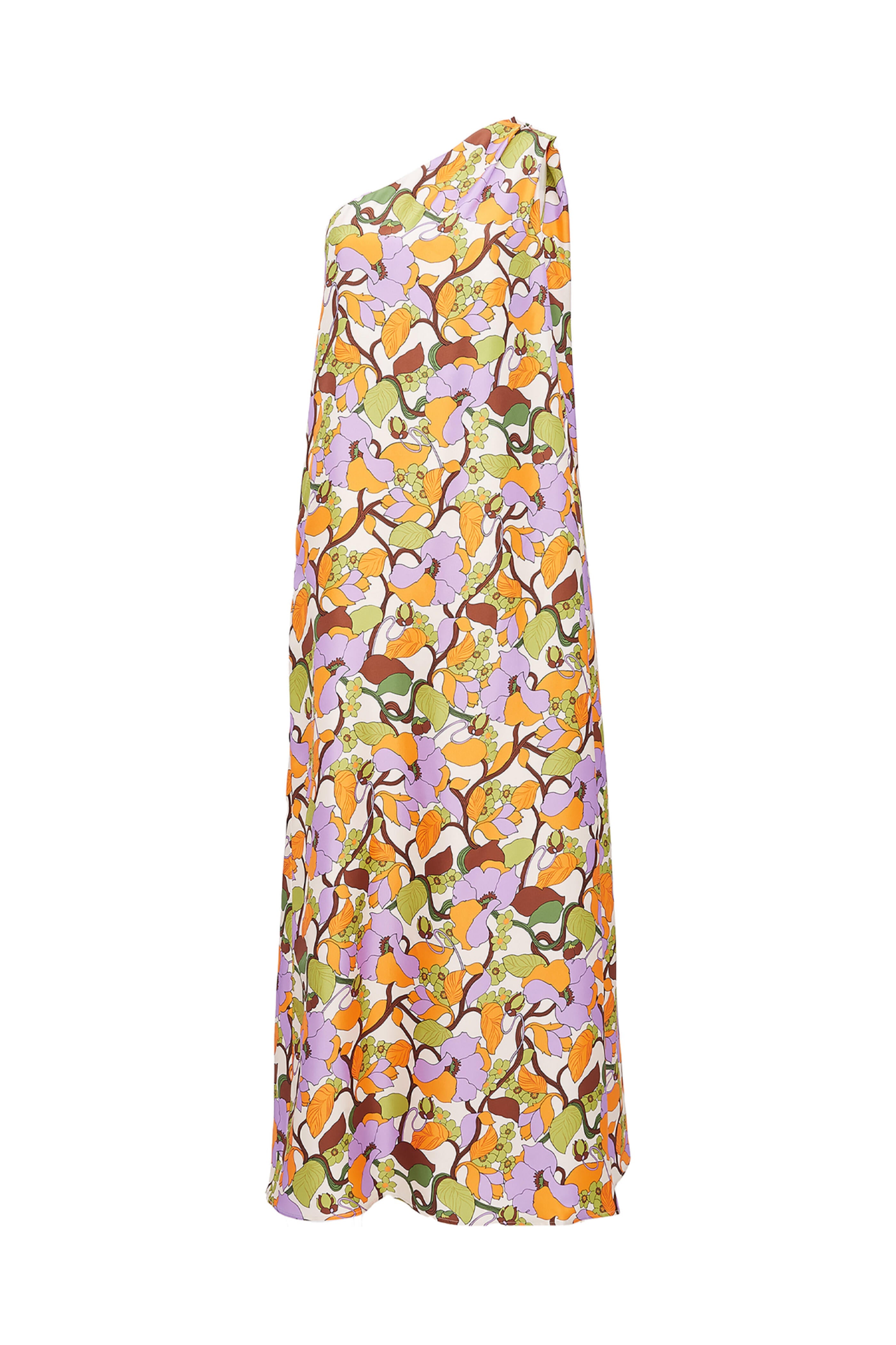 Asymmetrical Floral Long Dress