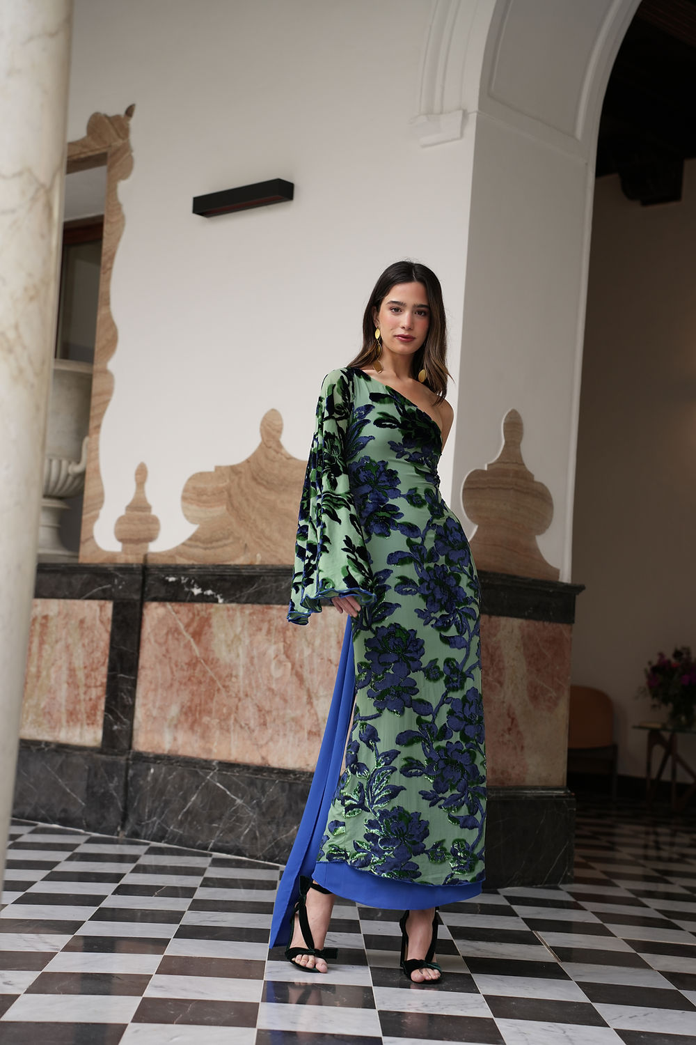 Off-Shoulder Garden Maxi Dress