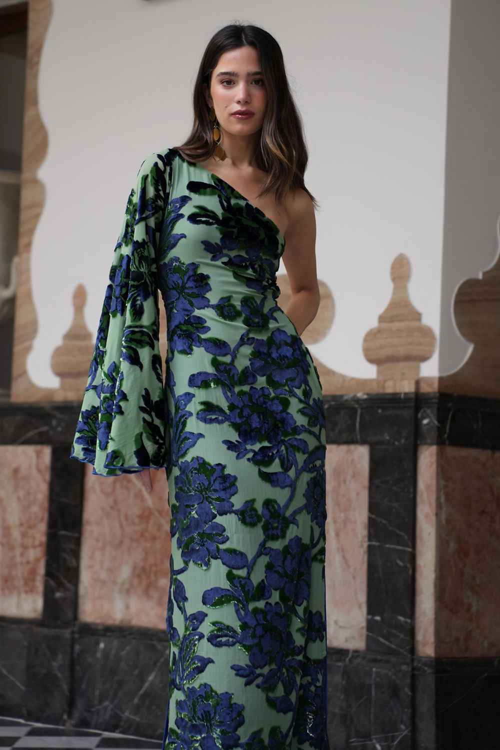Off-Shoulder Garden Maxi Dress