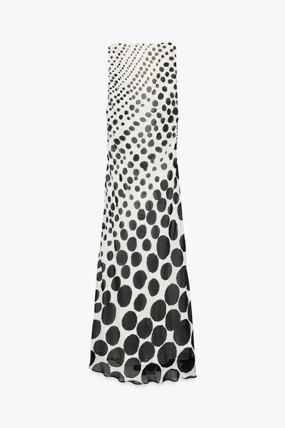 Sleeveless Polka Dot Long Dress