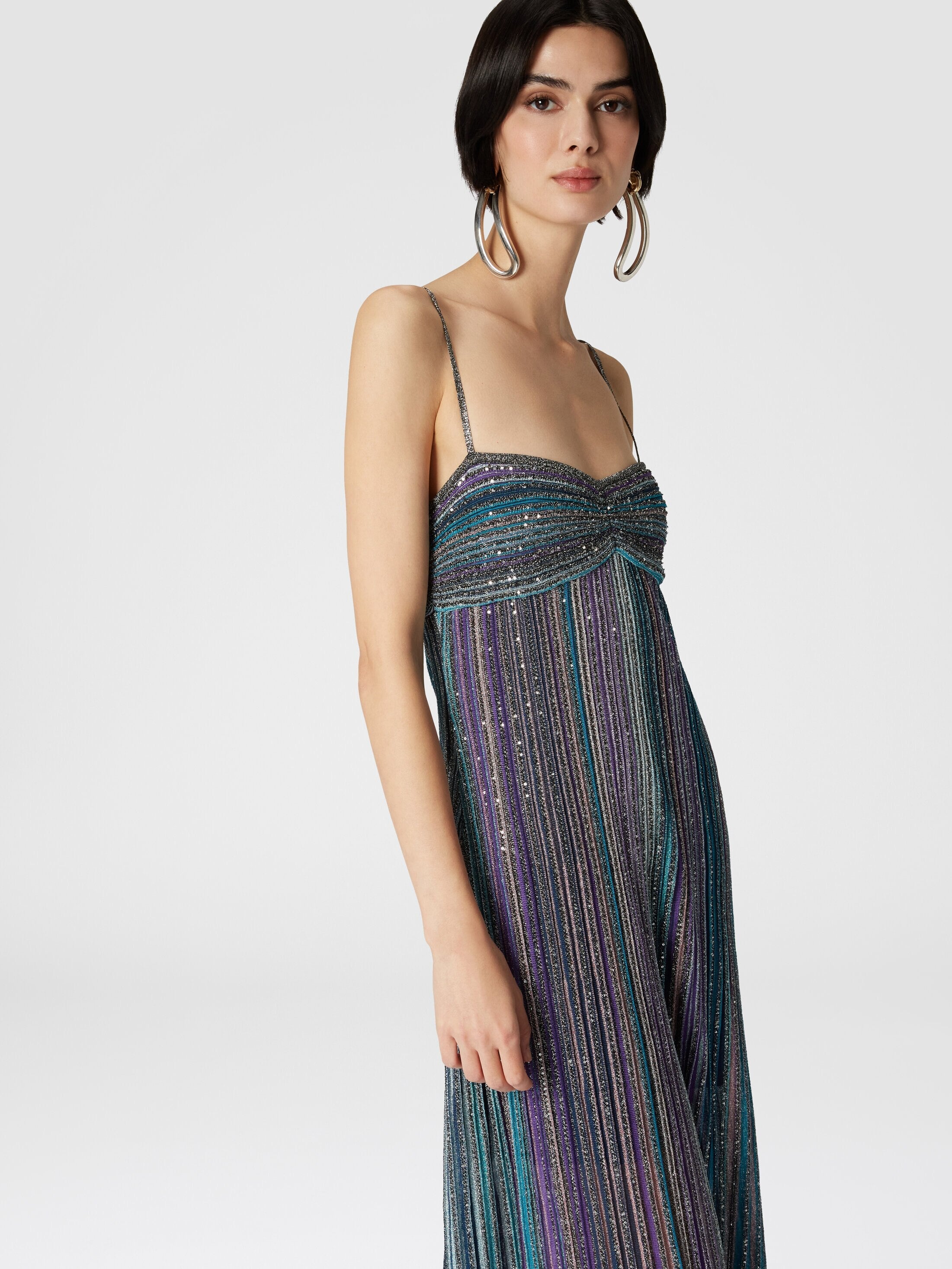 Pleated Knit Sleeveless Maxi Dress