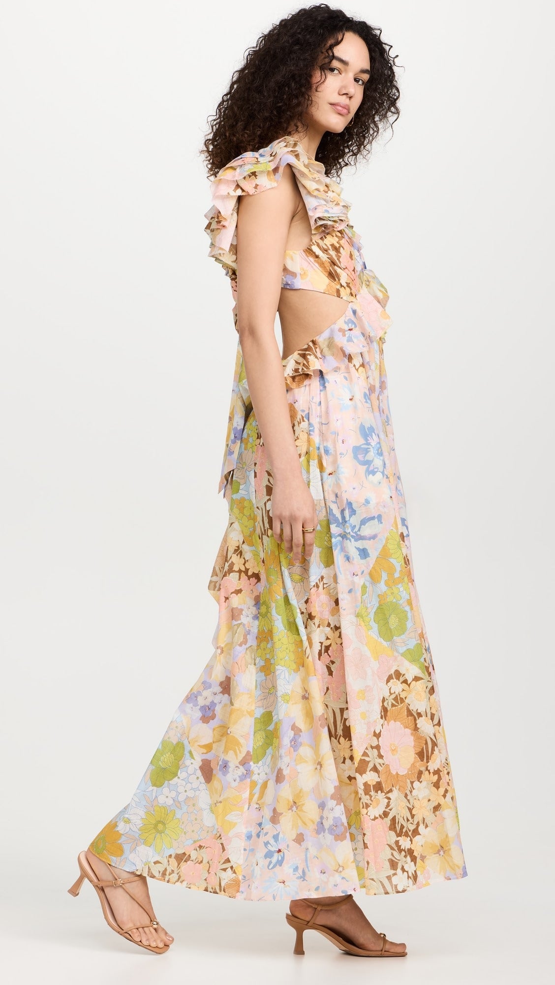 Ruffle Sleeve Midi Dress