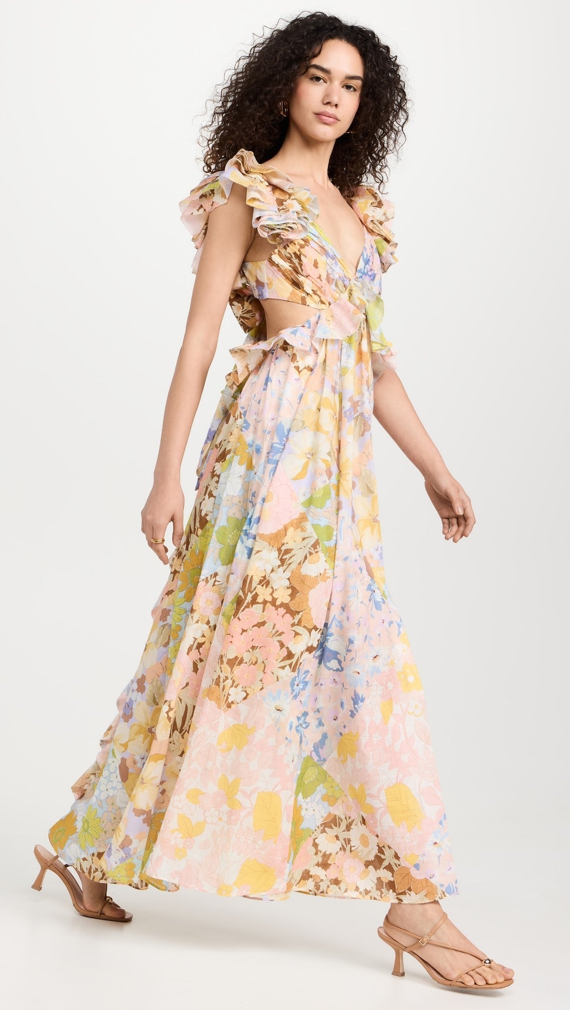 Ruffle Sleeve Midi Dress